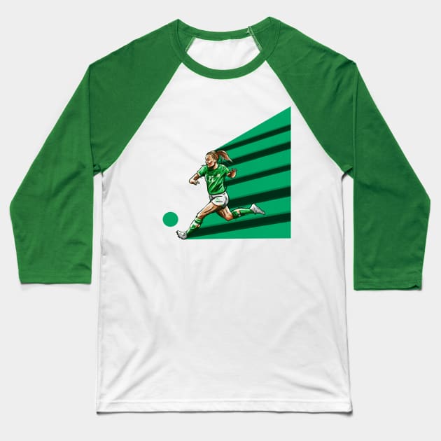 Katie McCabe- Ireland Womens National Team Football Artwork Baseball T-Shirt by barrymasterson